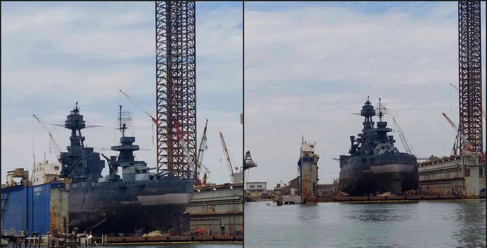 Image for 'Battleship Texas in Gulf Copper Galveston’s Shipyard for Restoration' article.